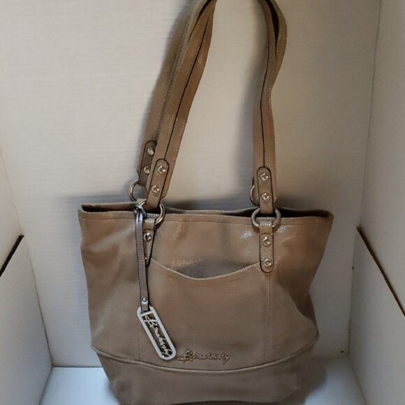 B Makowsky Leather Bag Shoulder Handbag Purse Tote Satchel...